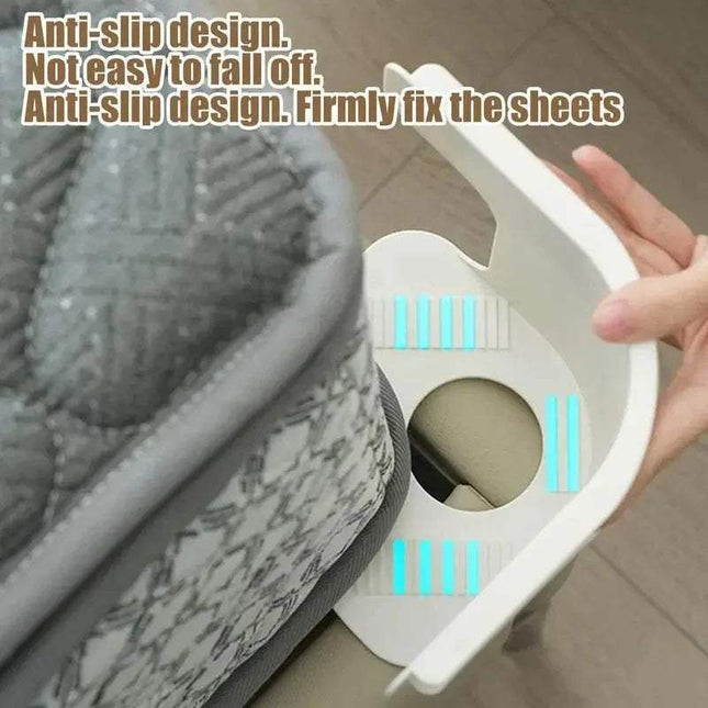 Bed Sheet Fasteners with anti-slip design being used to hold a mattress cover.