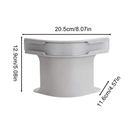 Gray  Bed Sheet Fasteners with dimensions labeled on a white background