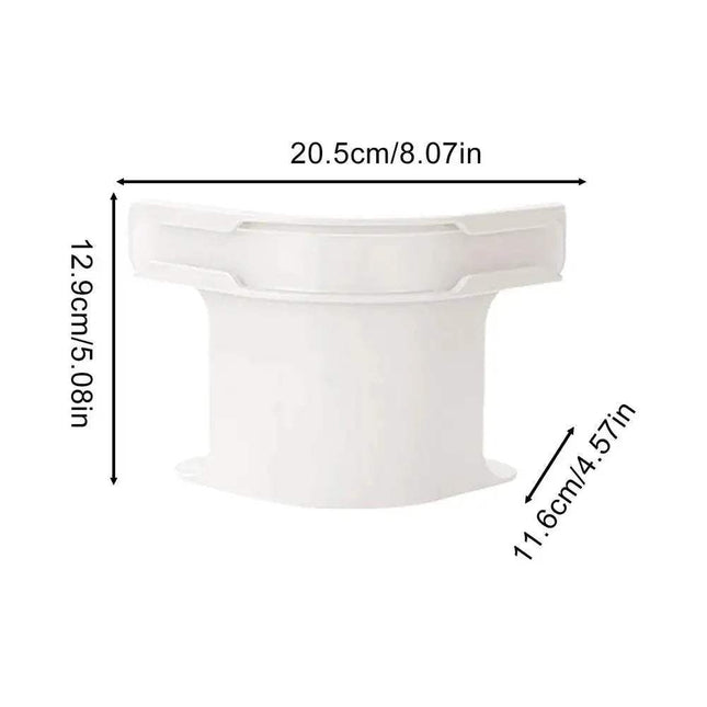 White Bed Sheet Fasteners with dimensions labeled on a white background
