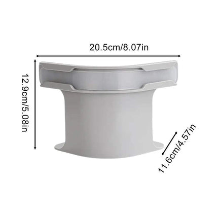 Gray Bed Sheet Fasteners with dimensions labeled on a white background