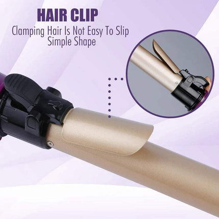 Automatic Curling Iron Ceramic Barrel Hair clip with clamping mechanism on a white background