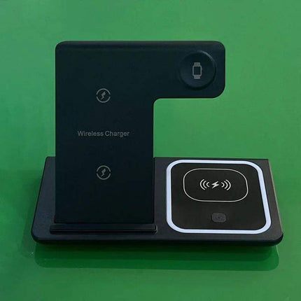 3 In 1 Wireless Charger Foldable Charging Station on a green background