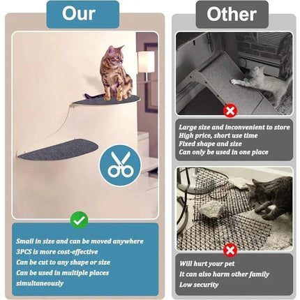Diagram comparing Cat Anti Scratch Mat features with other products for pet furniture protection.