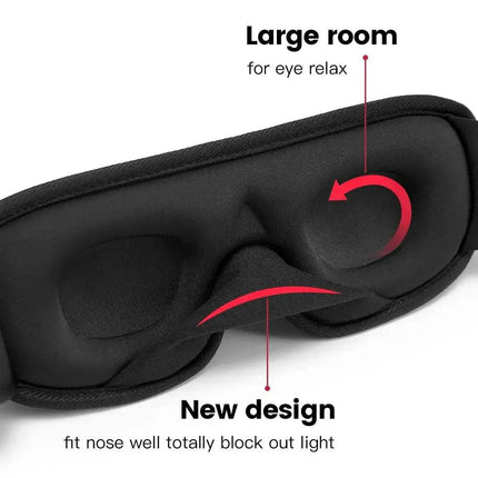 3D Sleeping Mask Block Out Light Soft Padded Deep, Restful Sleep