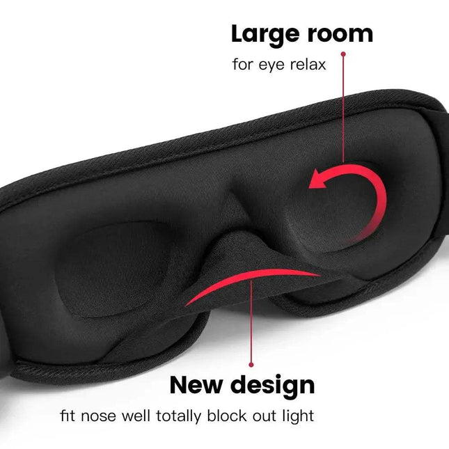 3D Sleeping Mask Block Out Light Soft Padded Deep, Restful Sleep