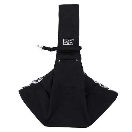 Crossbody Shoulder Bag for small pets and cats in black with adjustable strap and stylish design.