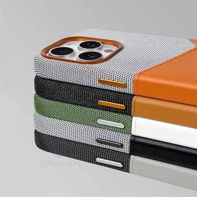 Stack of phone cases in various colors on a gray background