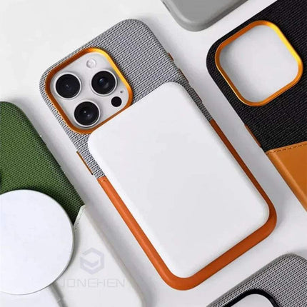 Magnetic Leather Card Holder Case iPhone MagSafe showcased with various colorful designs and patterns.