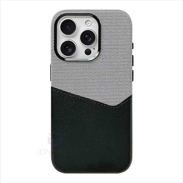 Magnetic Leather Card Holder Case for iPhone MagSafe, featuring a sleek design with premium leather.