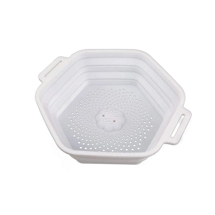 White silicone Ice Cold Shower Attachment on a white background