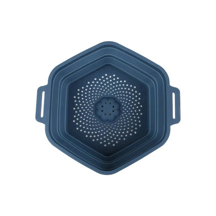 Set of blue silicone Ice Cold Shower Attachment on a white background