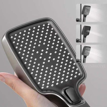 Luxury Shower Thermostat System Set with Digital Temperature Display handheld shower head with multiple spray options and modern design.