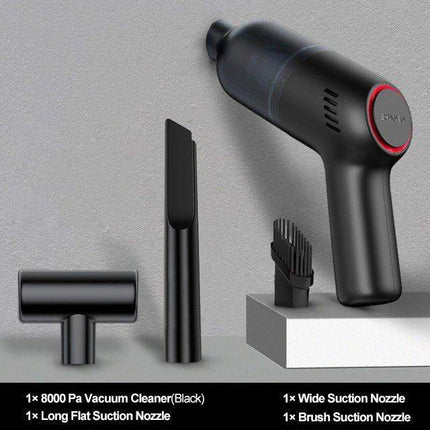 Portable Handheld Car Vacuum Cleaner with various suction nozzles for versatile auto cleaning
