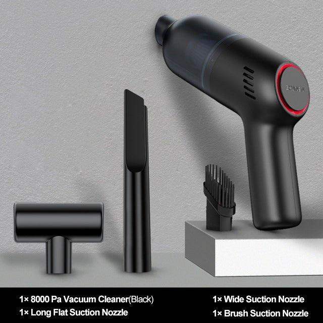 Portable Handheld Car Vacuum Cleaner with various suction nozzles for versatile auto cleaning