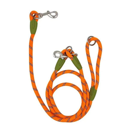 Reflective Hands-Free Nylon Leash for Pets in bright orange color with reflective features for visibility and safety during walks.