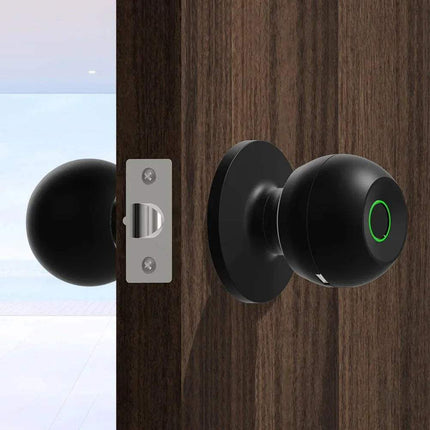 Smart Door Knob view showing advanced biometric technology and sleek design for home security.
