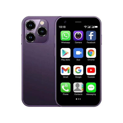 Soyes Mini Android Phone Purple showing app icons on a white background