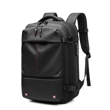 Travel Vacuum Backpack in sleek black design for space-saving travel and efficient packing. - Astoria Lifestyle