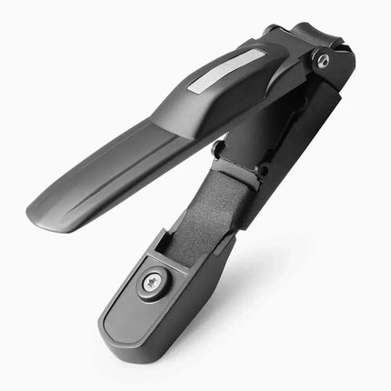 Black and gray Nail Clipper with Catcher Clean & Precise Manicure Tool Kit on a white background