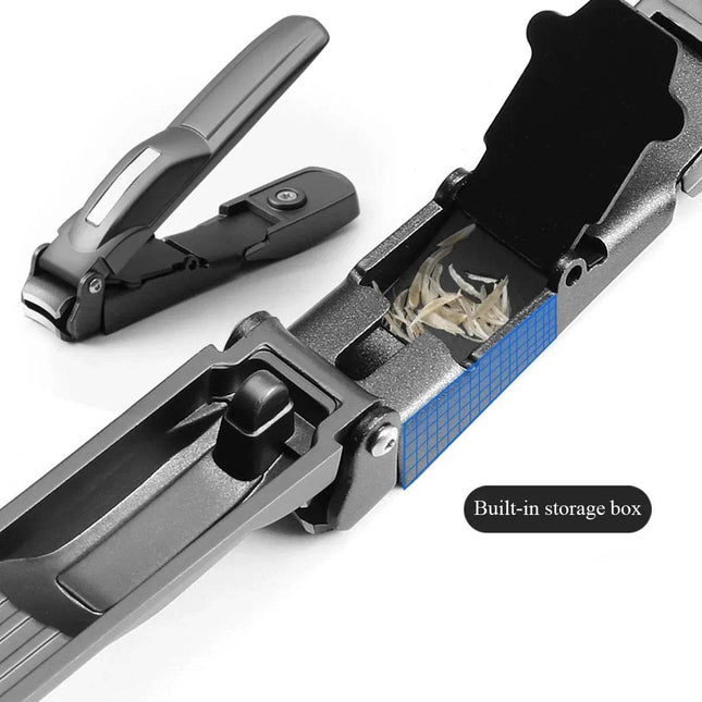 Close-up of Nail Clipper with Catcher Clean & Precise Manicure Tool Kit with a built-in storage box on a white background