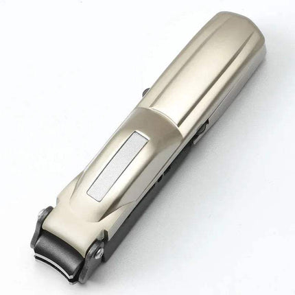 Gold Nail Clipper with Catcher Clean & Precise Manicure Tool Kit on a white background