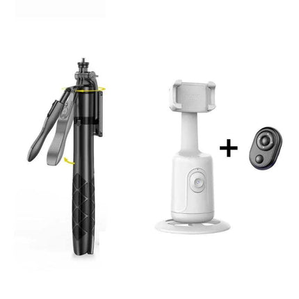Auto Face Tracking Phone Gimbal with Remote + L16 Selfie Stick Tripod on a white background