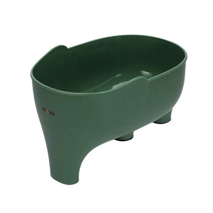 Green 2x Elephant Drain Baskets Cute & Functional Kitchen Sink Strainers on a white background