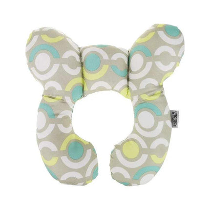 Baby Travel Pillow Safe, Comfortable Head & Neck Support with geometric pattern on a white background