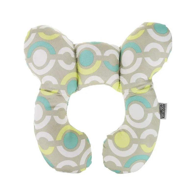 Baby Travel Pillow Safe, Comfortable Head & Neck Support with geometric pattern on a white background