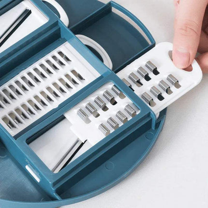 Multifunctional Salad Chopper accessories with various slicing options for efficient meal prep.