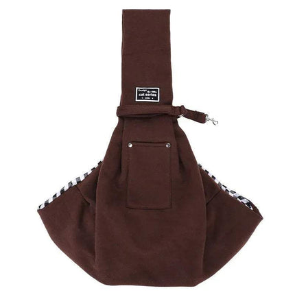 Crossbody Shoulder Bag for small pets, featuring a brown design and adjustable strap for comfort.