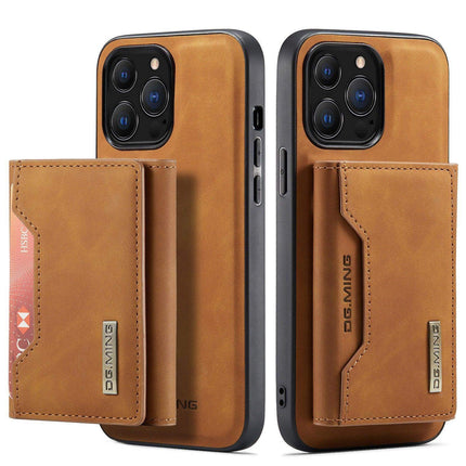 2 in 1 Detachable iPhone Leather Case Wallet and Card Holder in brown PU leather design