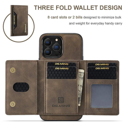 2 in 1 Detachable iPhone Leather Case Wallet with three fold wallet design and card slots for everyday carry