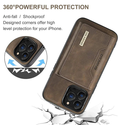 2 in 1 Detachable iPhone Leather Case Wallet with powerful protection features and card slot.