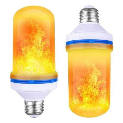2x Flame Effect LED Light Bulbs showing realistic fire glow design with vibrant flame effect.