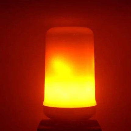 2x Flame Effect LED Light Bulbs showing realistic fire glow design with vibrant flame effect.