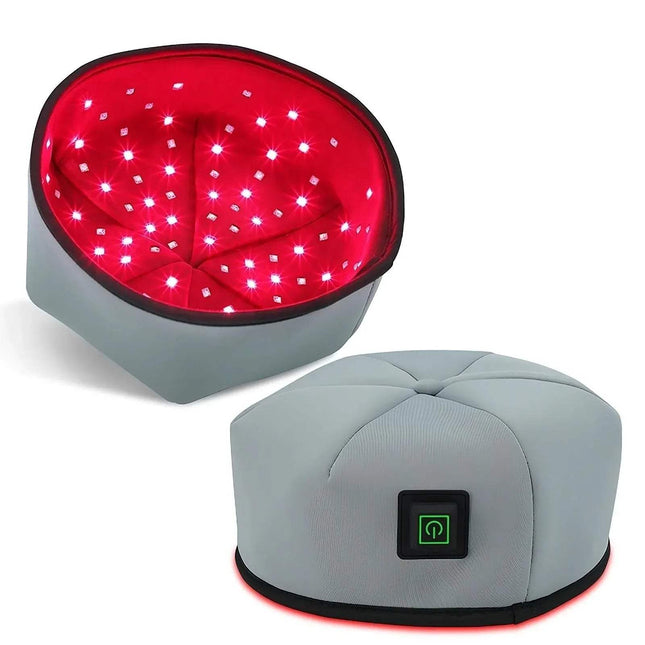 Red Light Hair Growth Therapy Cap designed for hair rejuvenation and scalp health with LED lights.