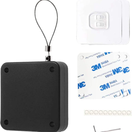 Automatic Door Closer components including mounting hardware and adhesive for easy installation.