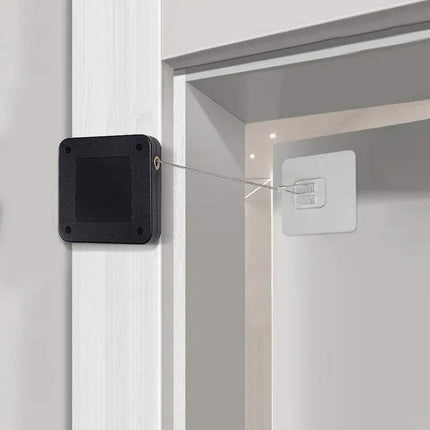 Automatic Door Closer mounted on a door frame for hands-free security.