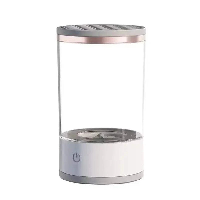 Automatic Electric Makeup Brush Cleaner with a power symbol on a white background