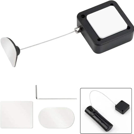 Black Bedside Remote Cable Lock Retractable Tether on a white background