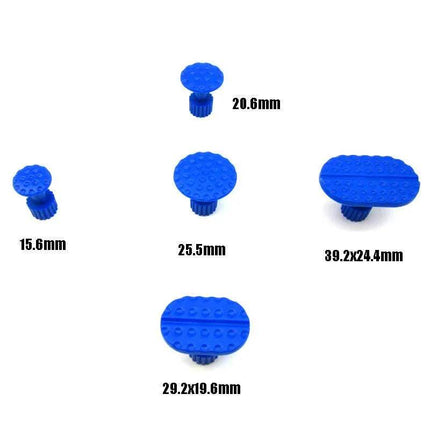 Car Dent Removal Puller Tool various blue suction cups in different sizes, ideal for paintless dent repair.