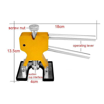 Car Dent Removal Puller Tool design with measuring guide for efficient paintless dent repair.