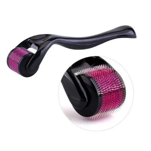 Derma Roller Rejuvenate Skin & Boost Collagen for Youthful Glow with pink micro Needles on a white background - Astoria Lifestyle