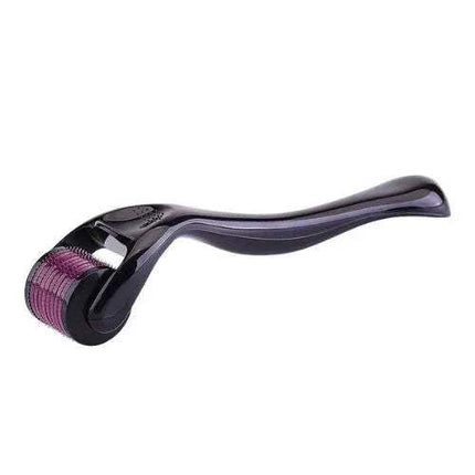 Derma Roller Rejuvenate Skin & Boost Collagen for Youthful Glow with purple metallic head on a white background