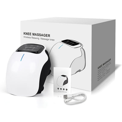 Knee massager with packaging on a white background