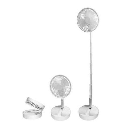 Set of three Folding Telescopic Floor Fan for Quiet & Powerful Cooling on a white background