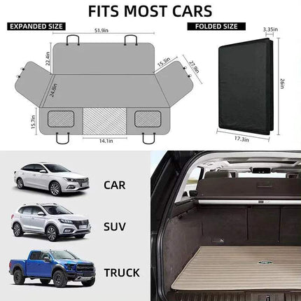 Improved Dog Car Seat Cover dimensions and compatibility for car, SUV, and truck, ensuring safe travel comfort for pets.