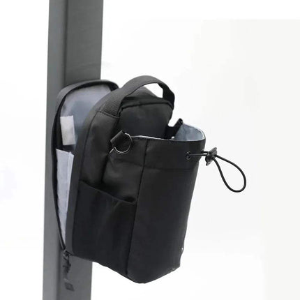 Magnetic Water Bottle Bag with gray interior on a white background