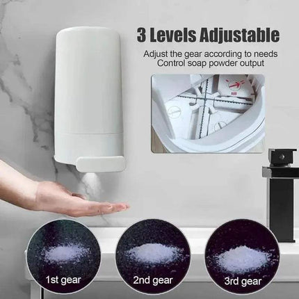 Mess-Free Bar Soap Dispenser with adjustable levels for controlled soap powder output and mess-free handwashing.
